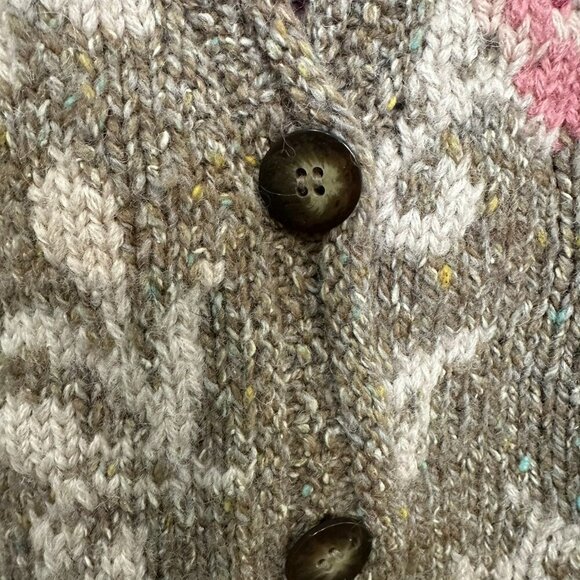 RARE Vtg LAURA ASHLEY Floral Wool Silk Cardigan Sweater Cottagecore Grandma M - Picture 3 of 9
